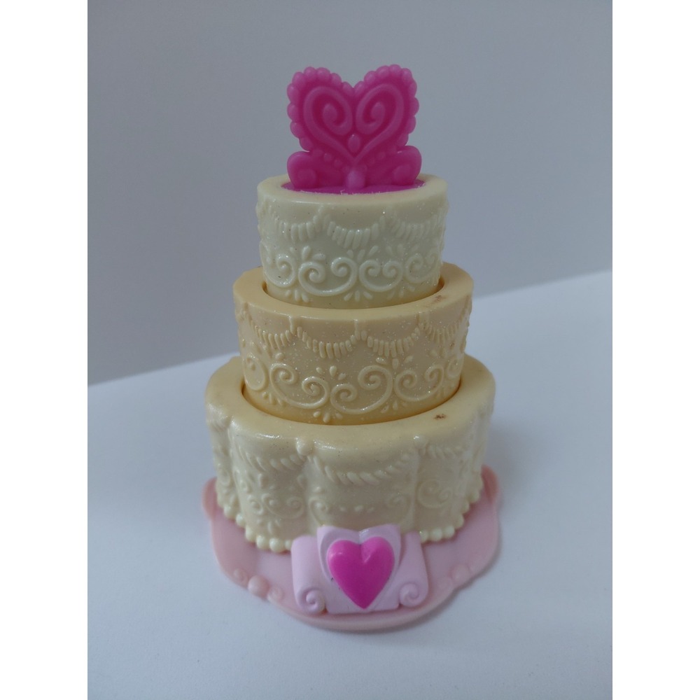 My Little Pony MLP G3 Celebration Castle Tiered Wedding Cake Yellow Pink VTG
